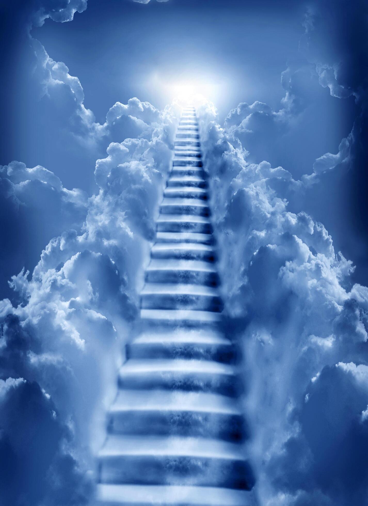 stairs sky cloud stairs in sky bright light from heaven beautiful