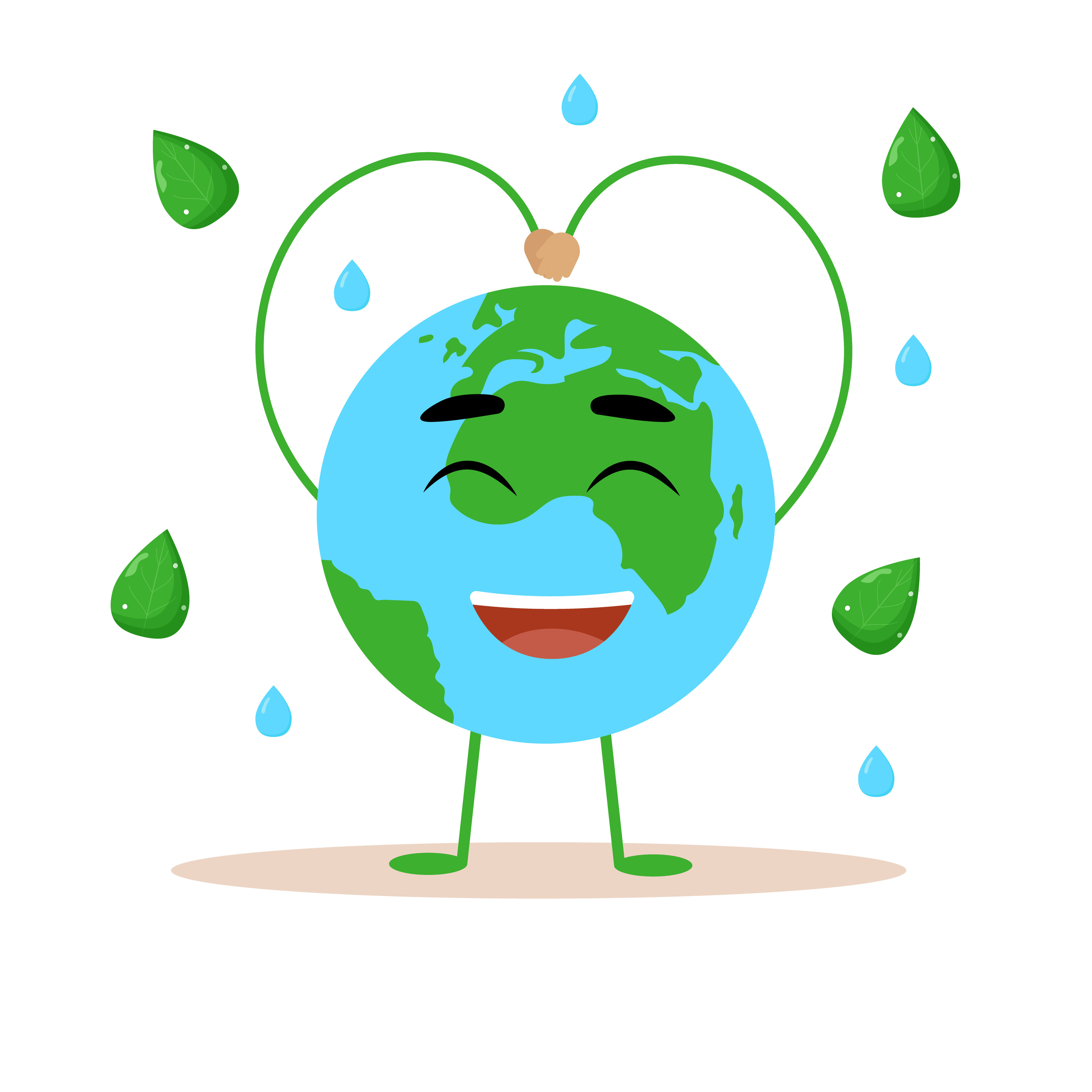 Happy Earth Day. Earth with a funny face. Flat vector illustration 4668403  Vector Art at Vecteezy
