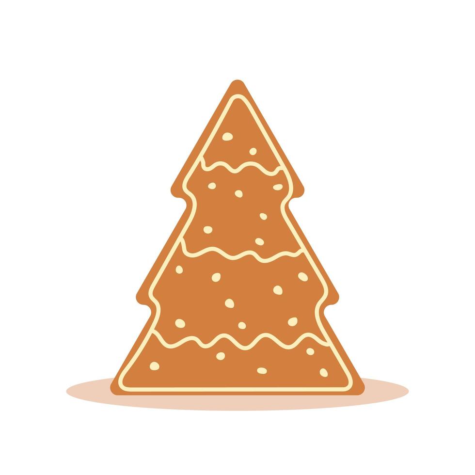 lindo pan de jengibre navideño. deliciosa galleta. ilustración vectorial plana vector