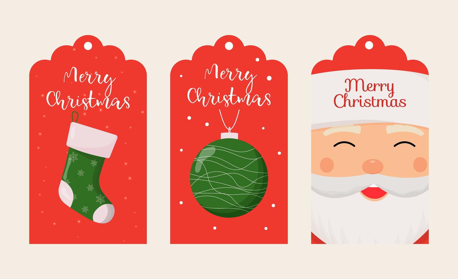 conjunto de etiquetas de regalo de Navidad. feliz navidad y año nuevo conjunto de etiquetas de etiqueta vector