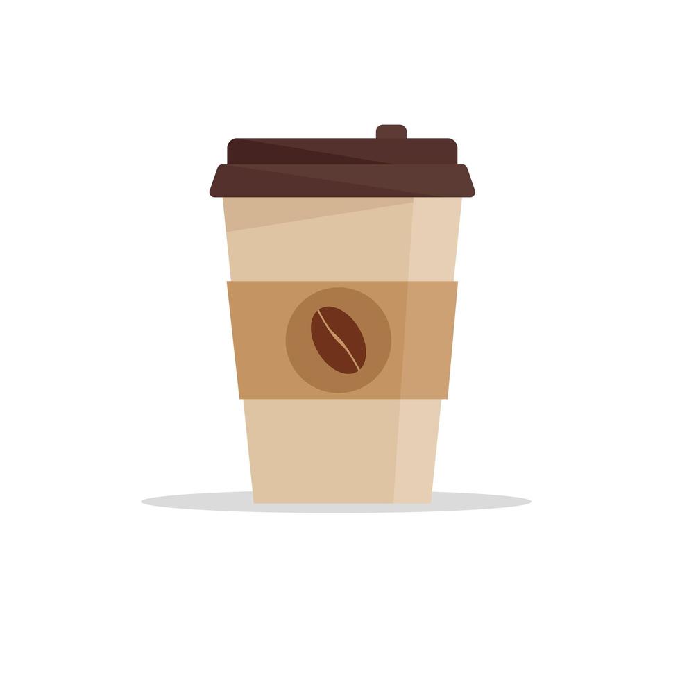 Paper up of coffee. Flat vector illustration