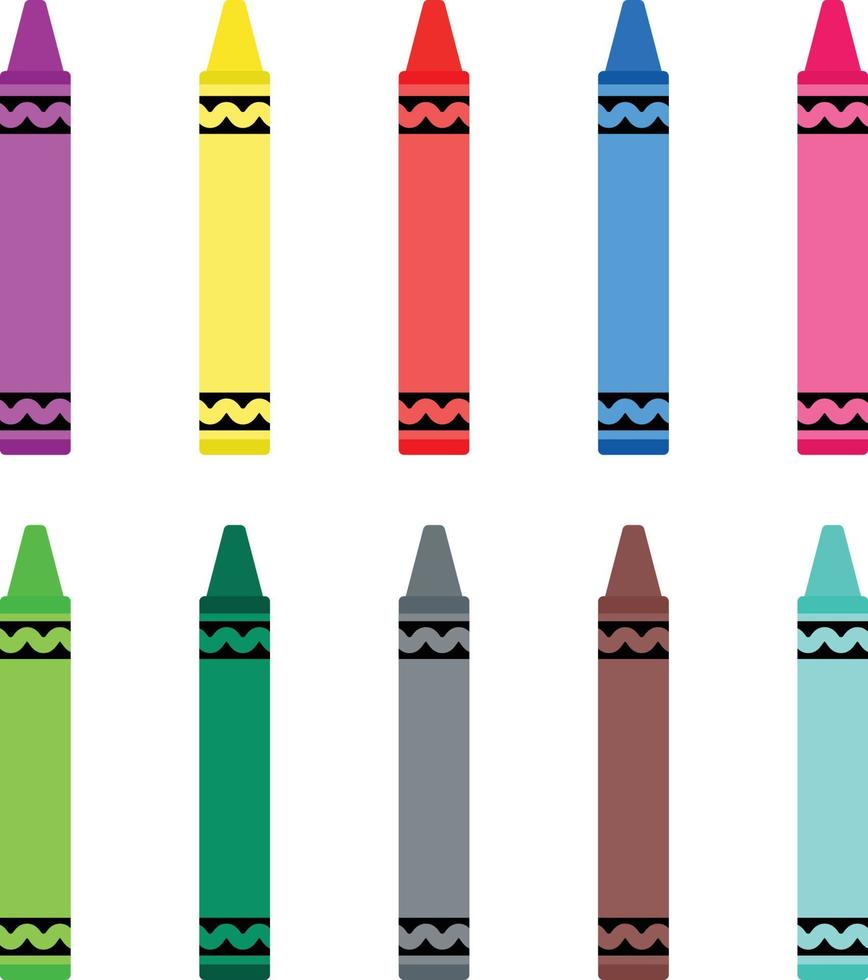 Colorful Crayon set on white background vector