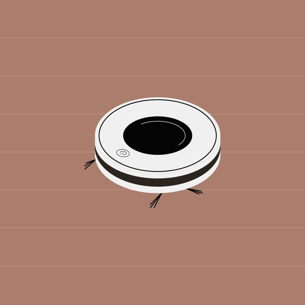 Robot vacuum cleaner. Flat vector illustration