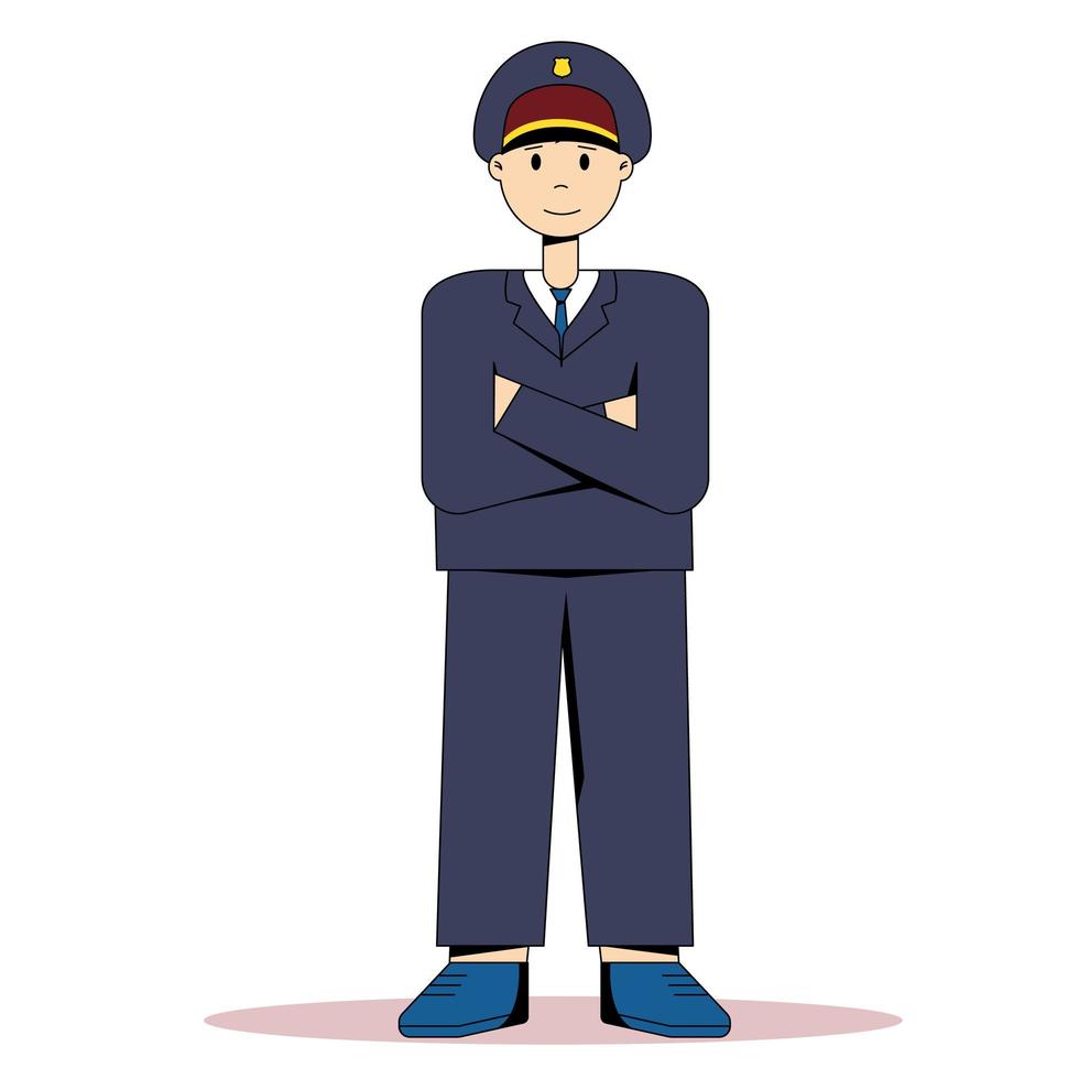 oficial de policía en uniforme. ilustración vectorial plana vector