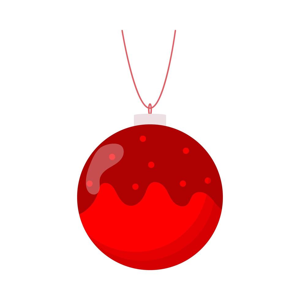 Cute christmas tree ball. Flat vector illustration