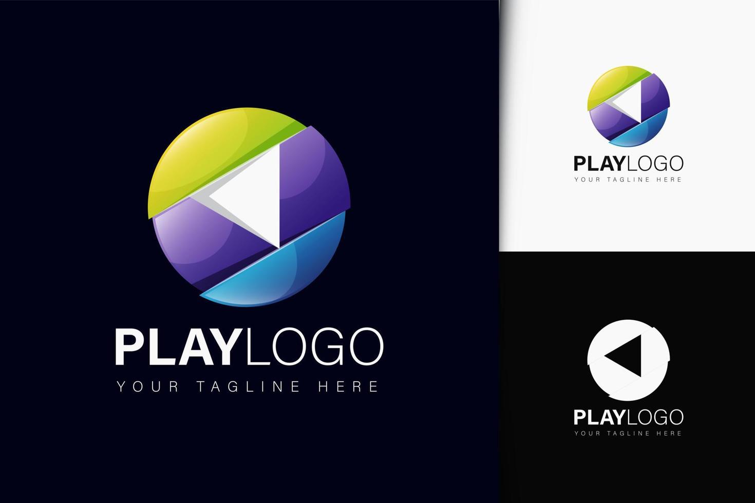 jugar diseño de logotipo con degradado vector