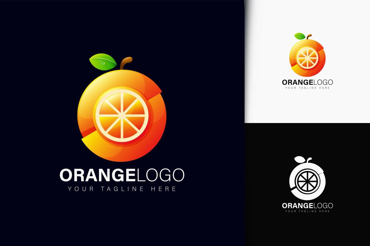 diseño de logotipo naranja con degradado vector