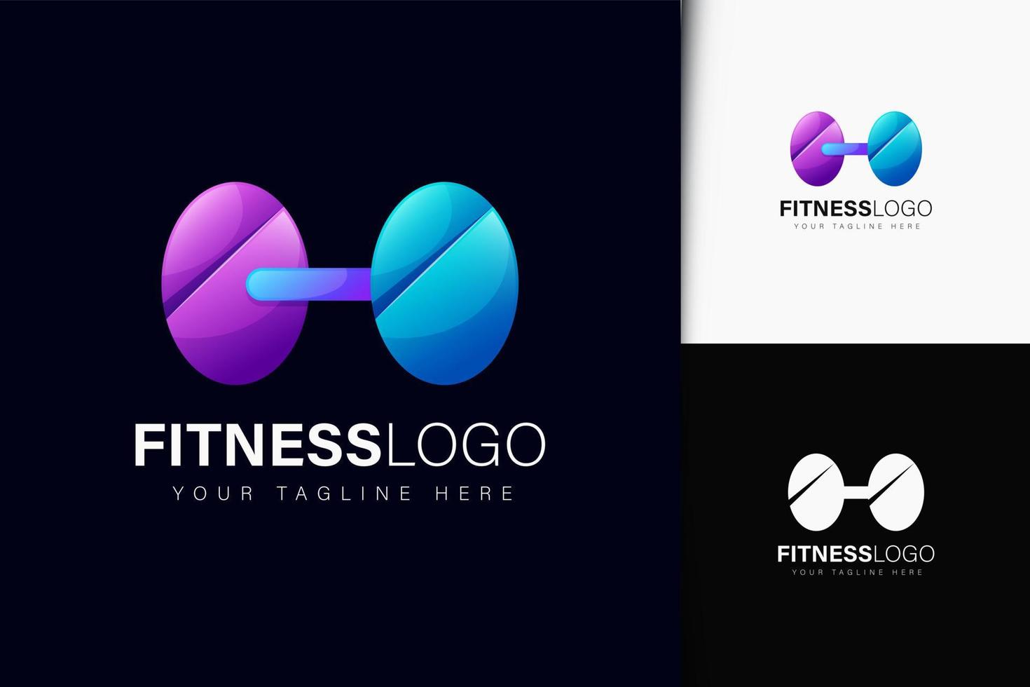 Fitness logo design with gradient vector