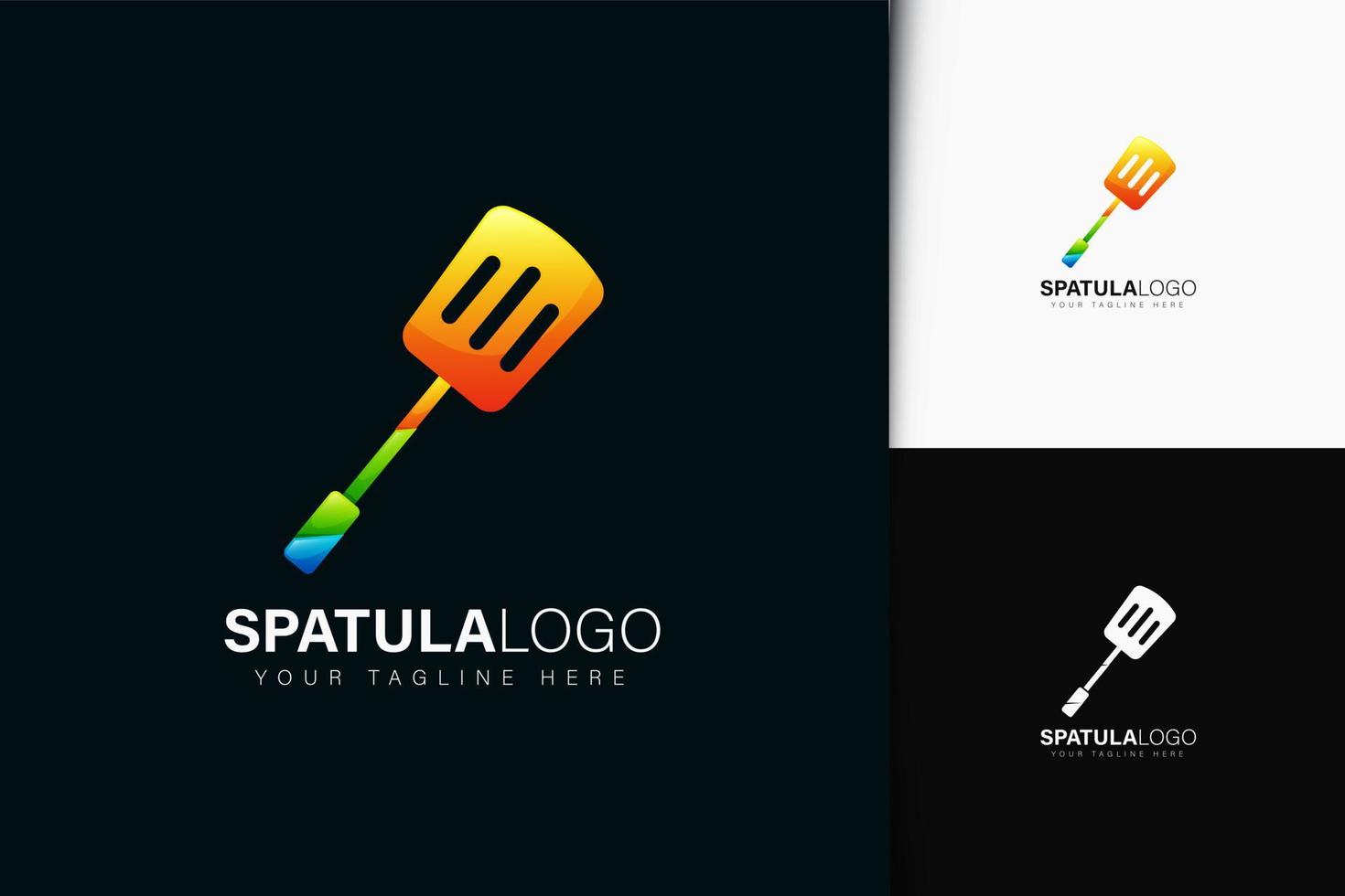 diseño de logotipo de espátula con degradado vector