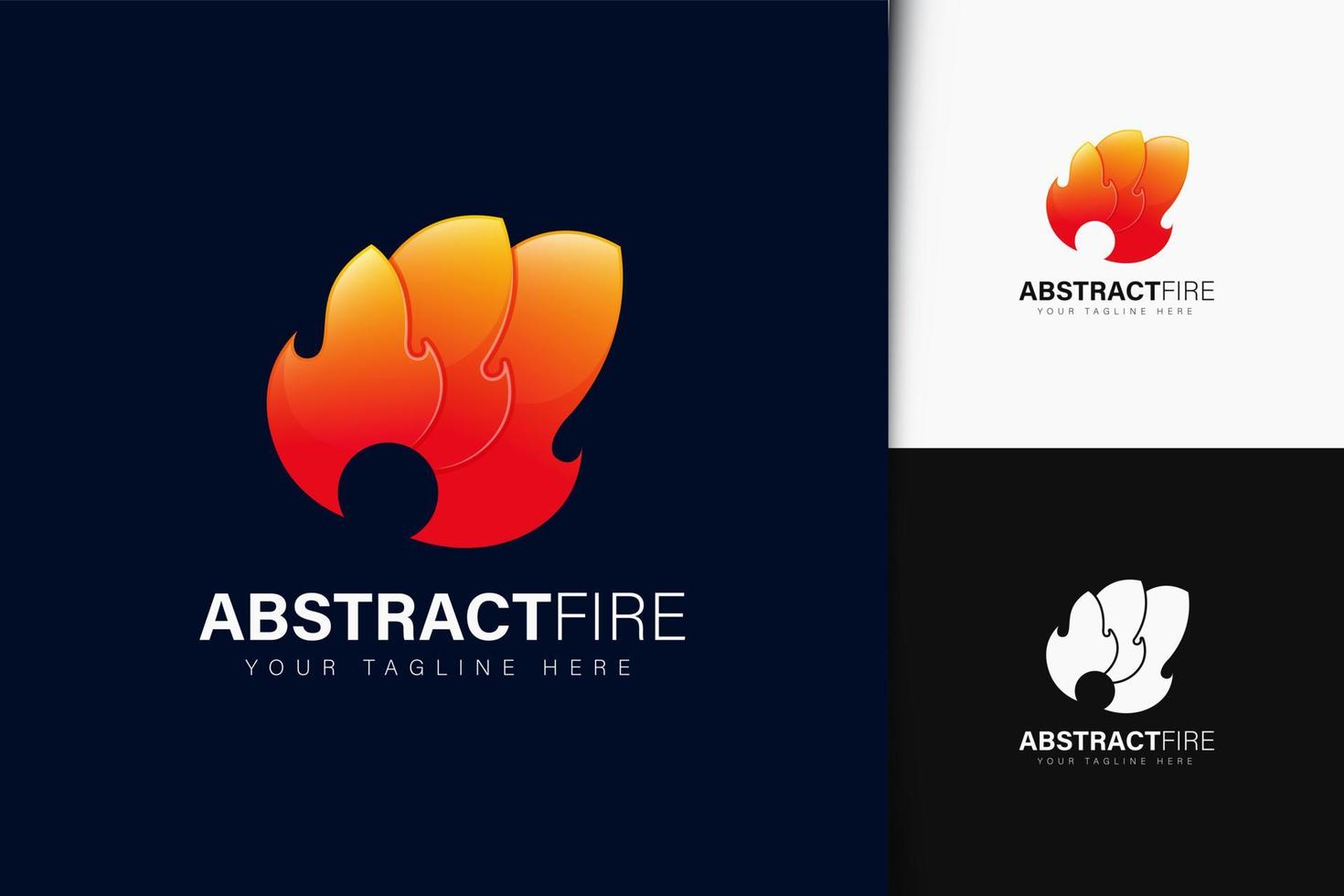 Abstract fire logo design with gradient vector