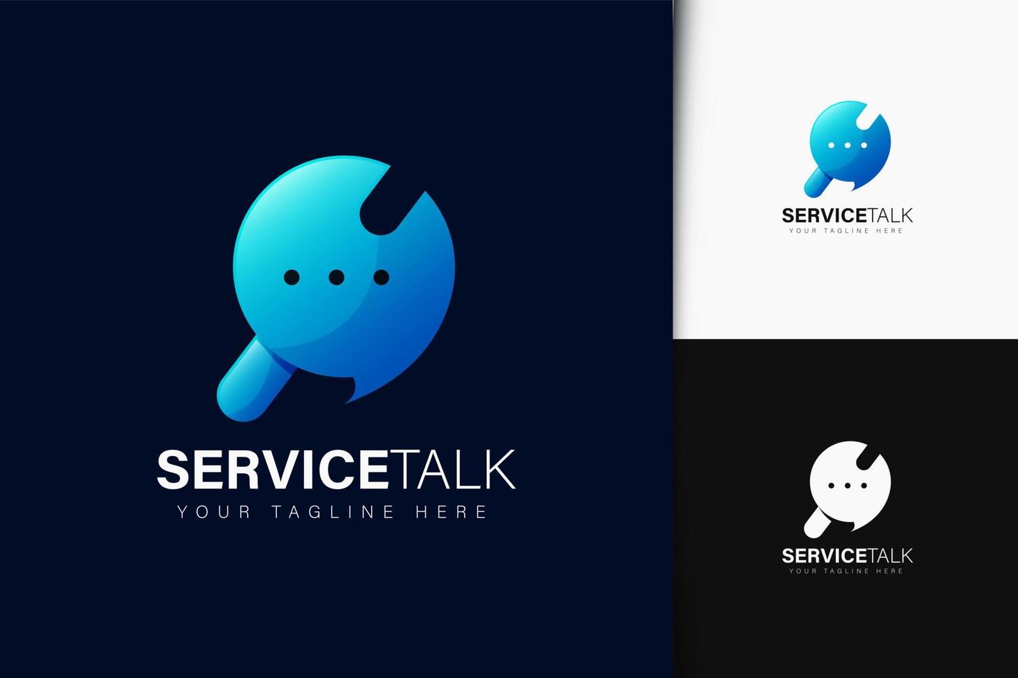 Service talk logo design with gradient vector