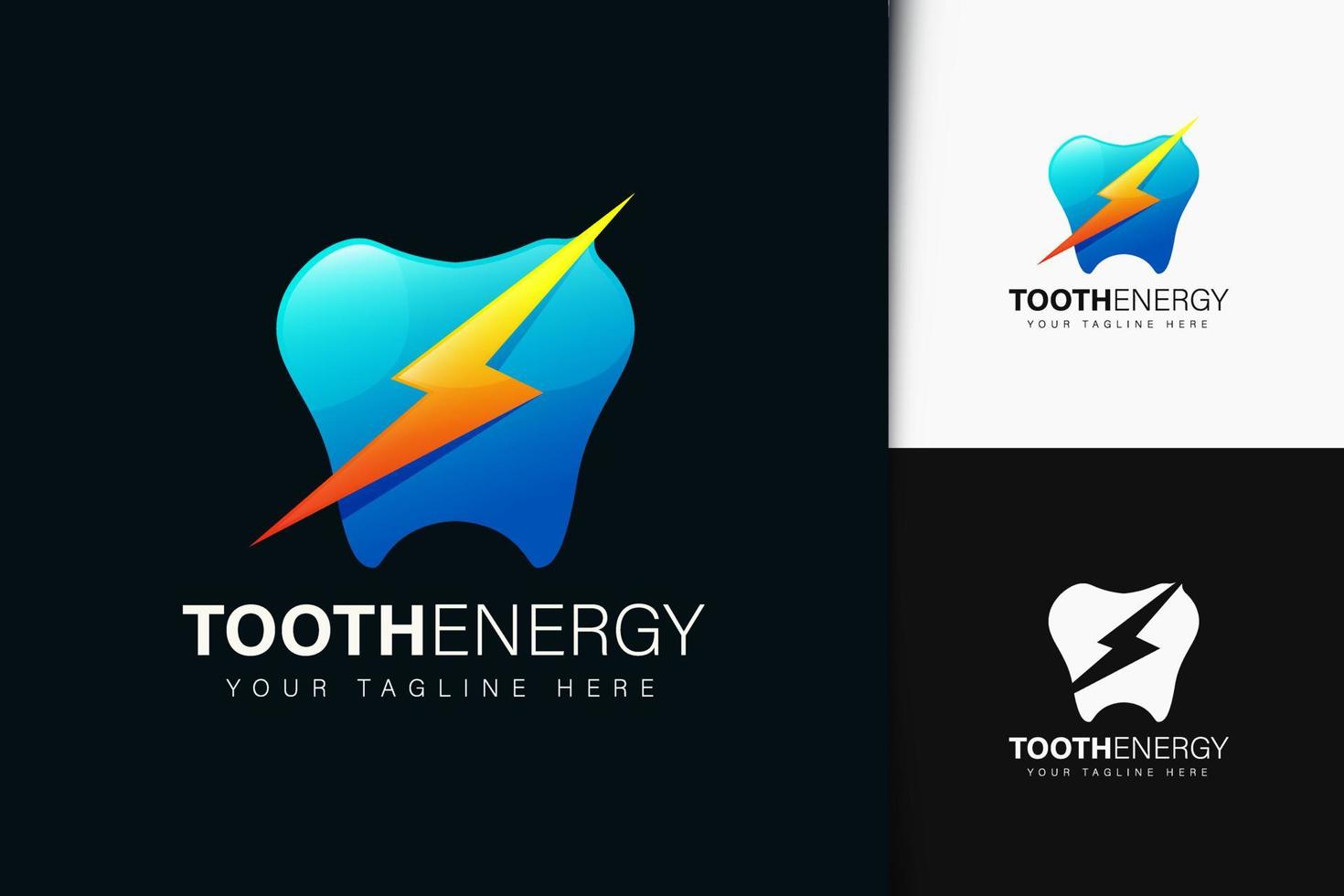 Tooth energy logo design with gradient vector