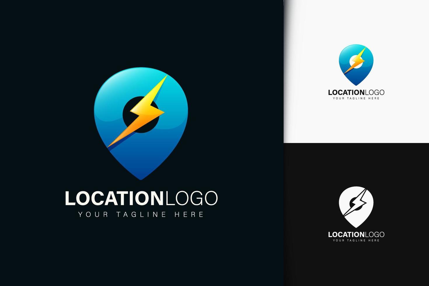 Location energy logo design with gradient vector