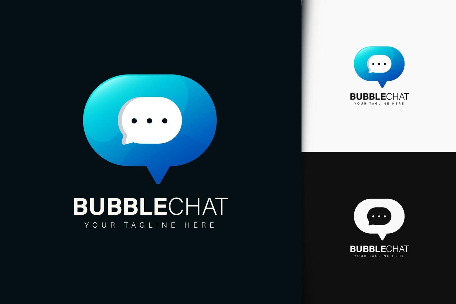 diseño de logotipo de chat de burbujas con degradado vector