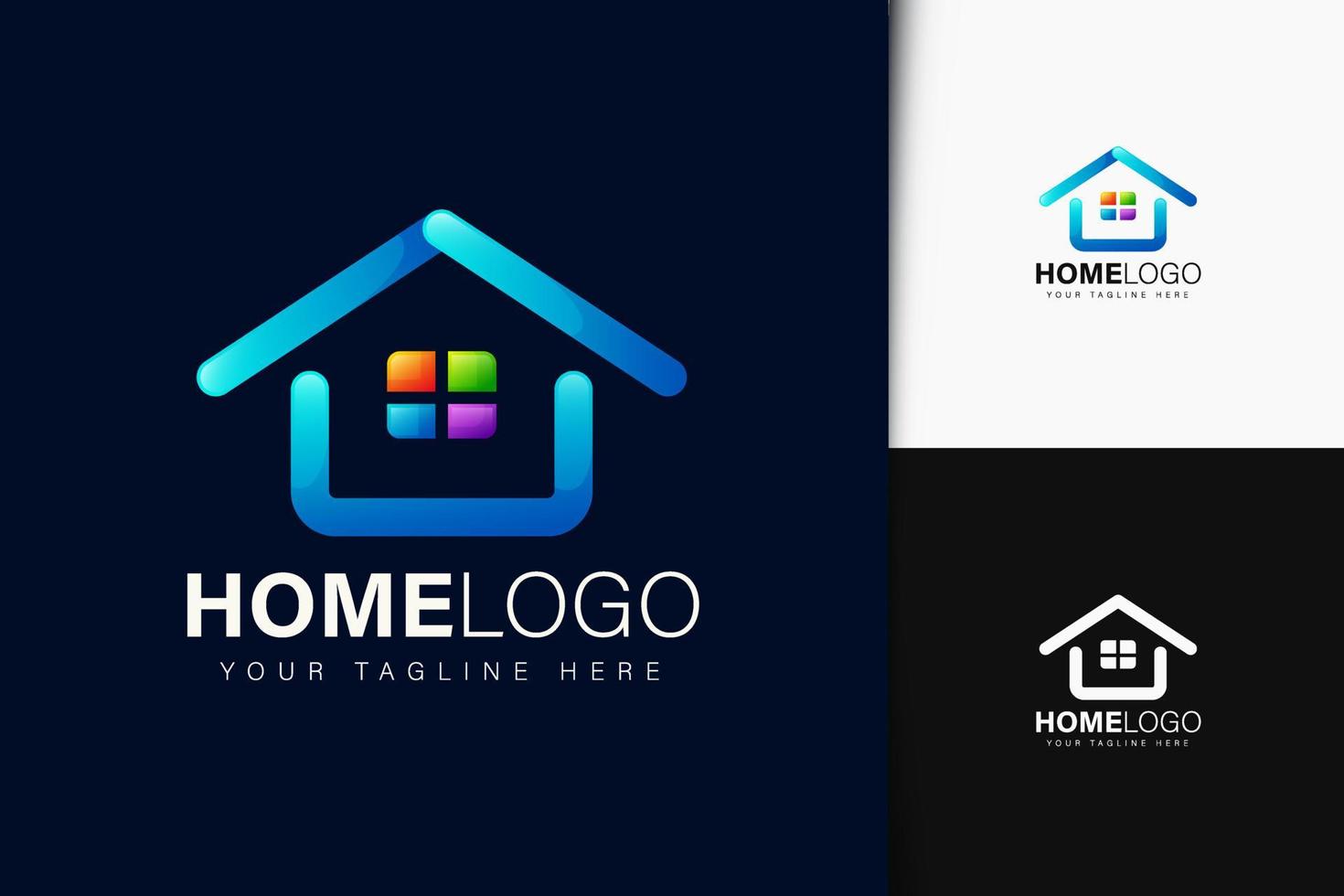 diseño de logotipo de casa con degradado vector