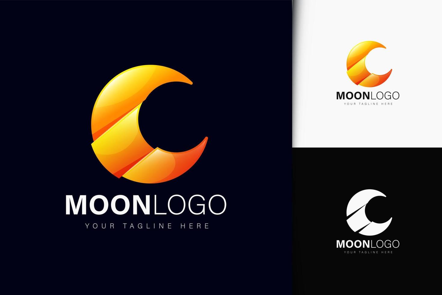 Moon logo design with gradient vector