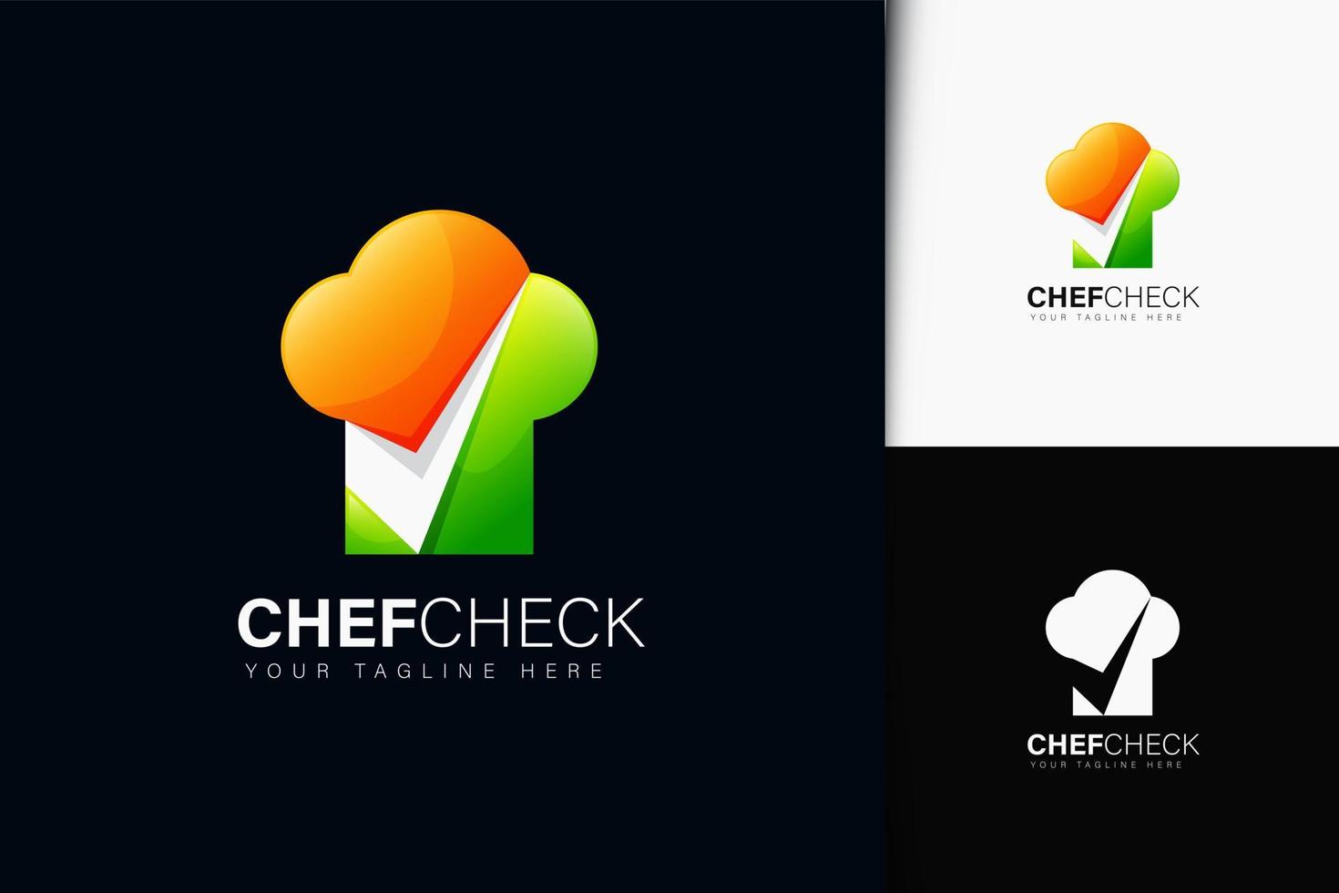 Chef check logo design with gradient vector