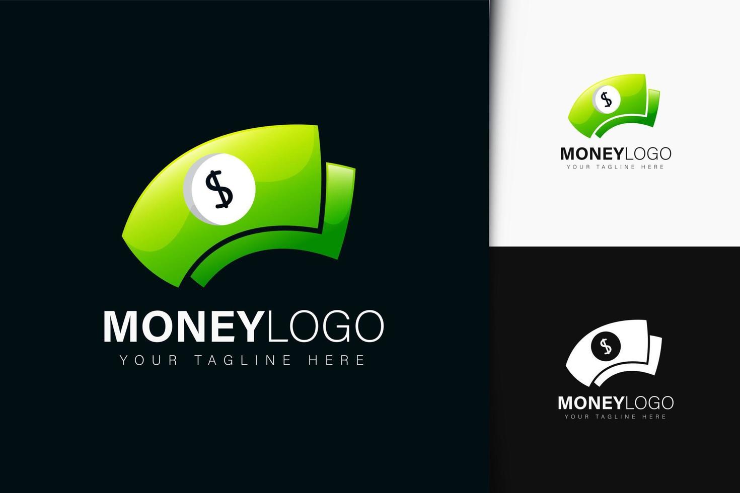 diseño de logotipo de dinero con degradado vector