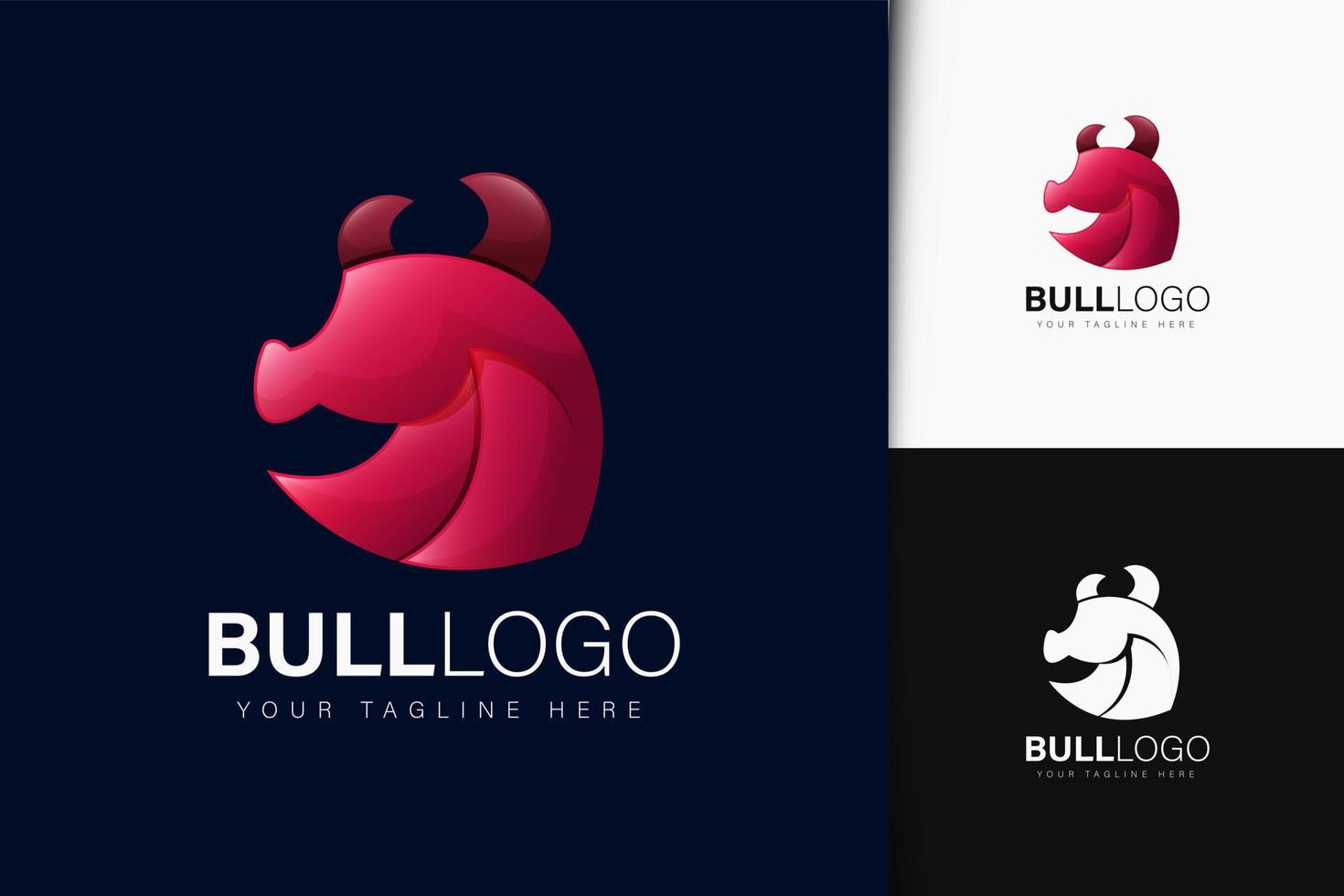 Bull logo design with gradient vector
