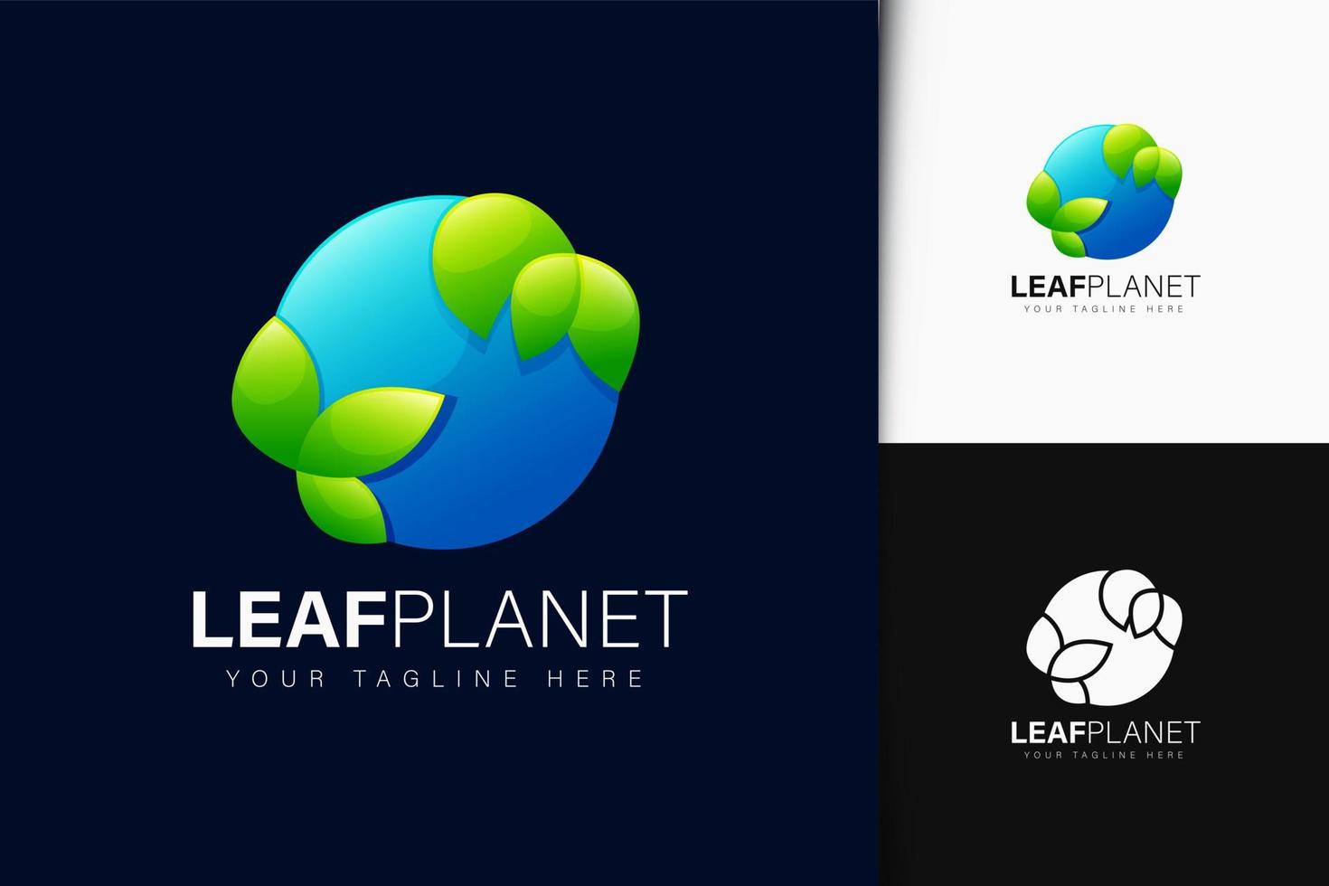 Leaf planet design with gradient vector