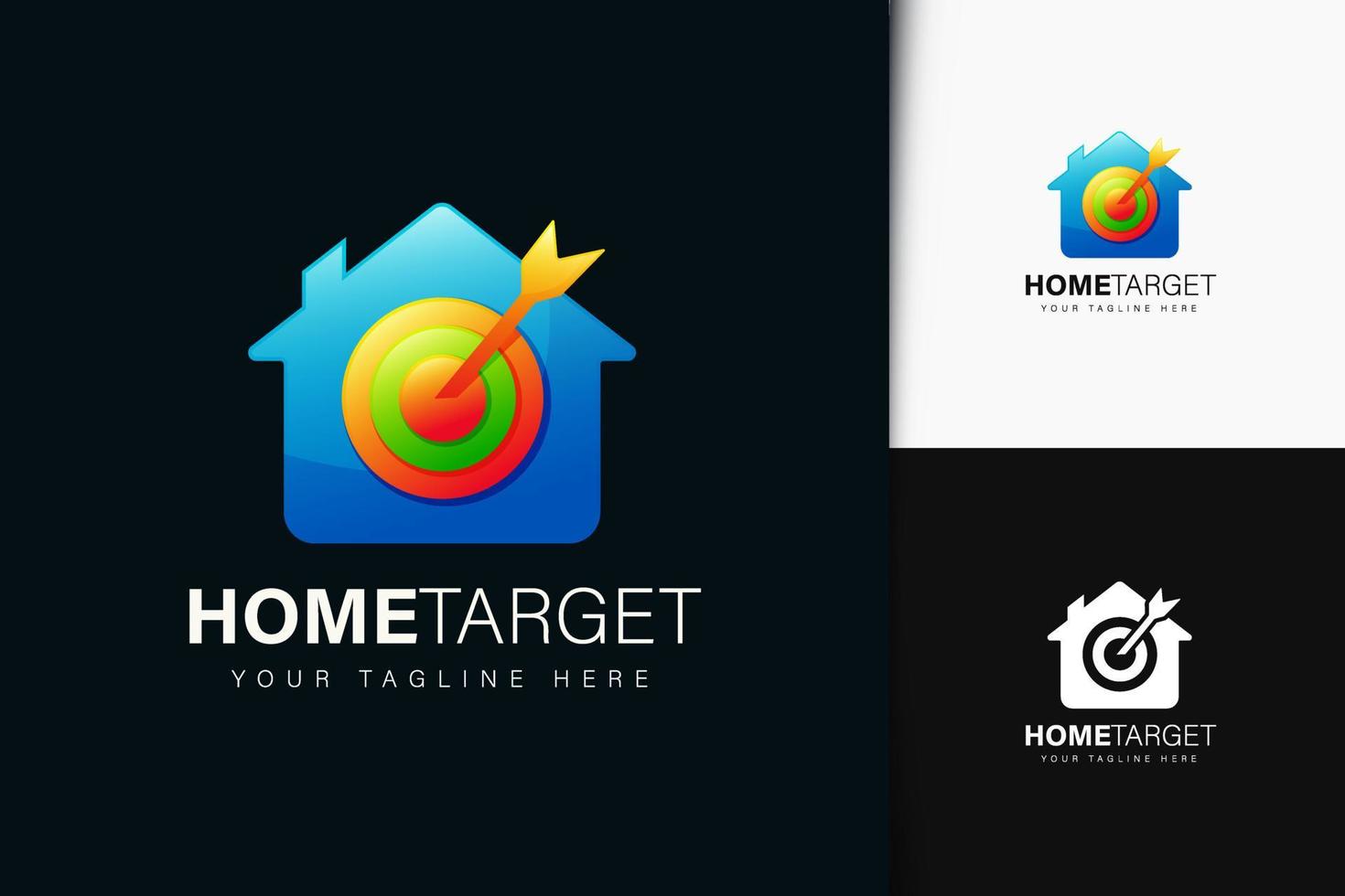 Home target logo design with gradient vector