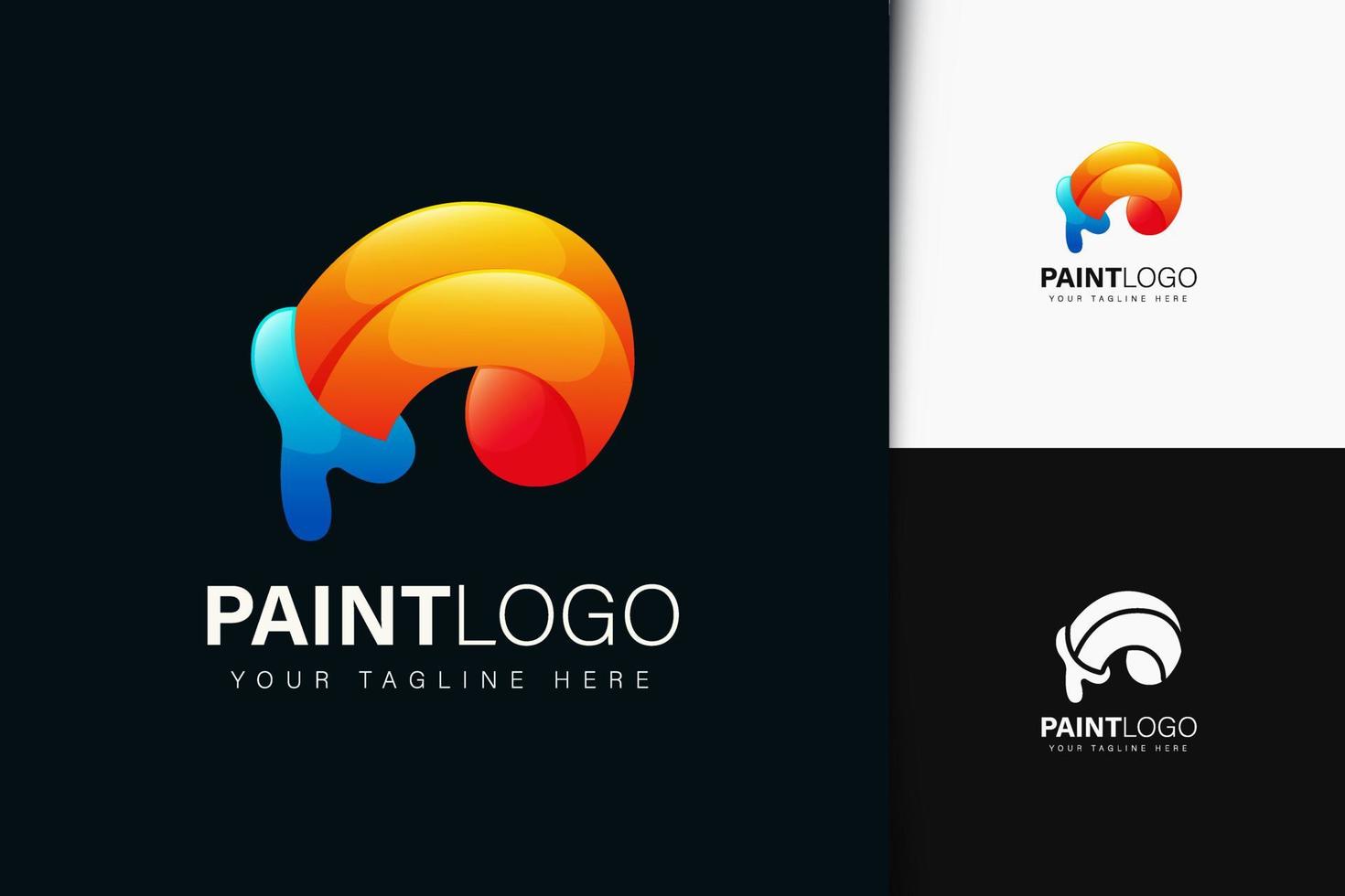 Paint logo design with gradient vector