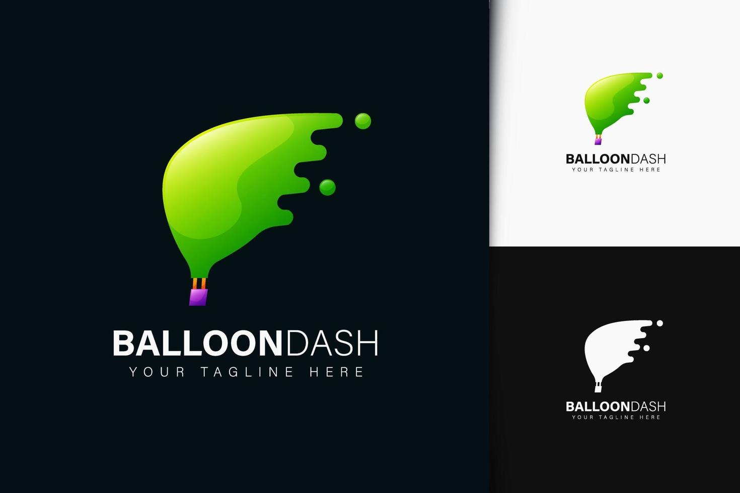 Balloon dash logo design with gradient vector