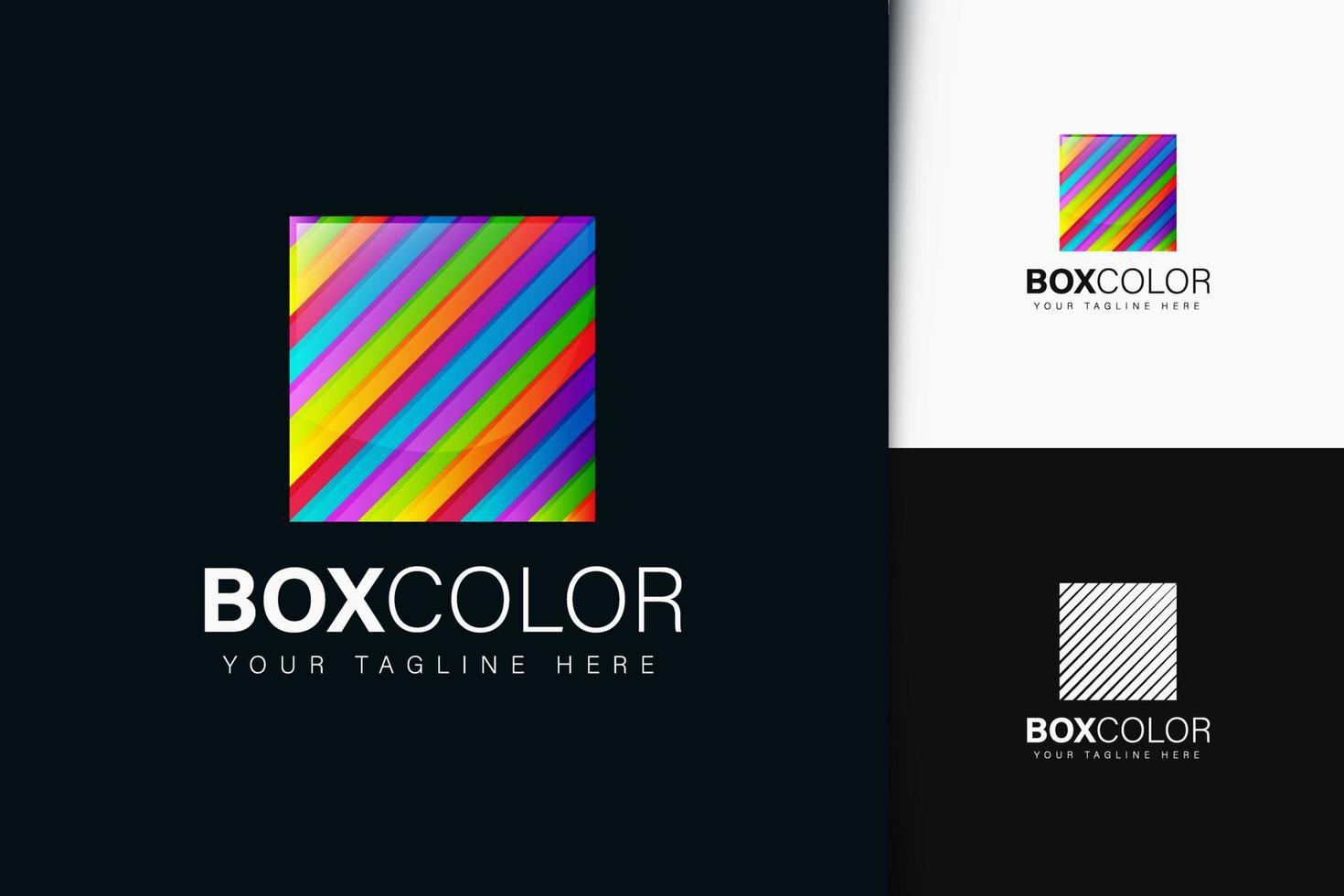 Box color logo design with gradient vector