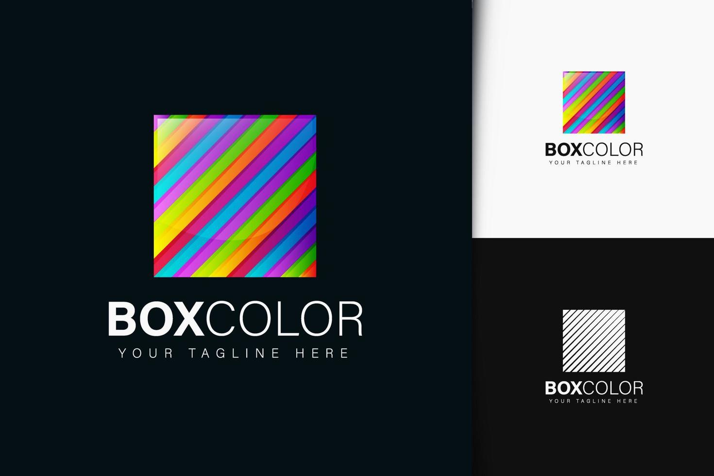 diseño de logotipo de color de caja con degradado vector