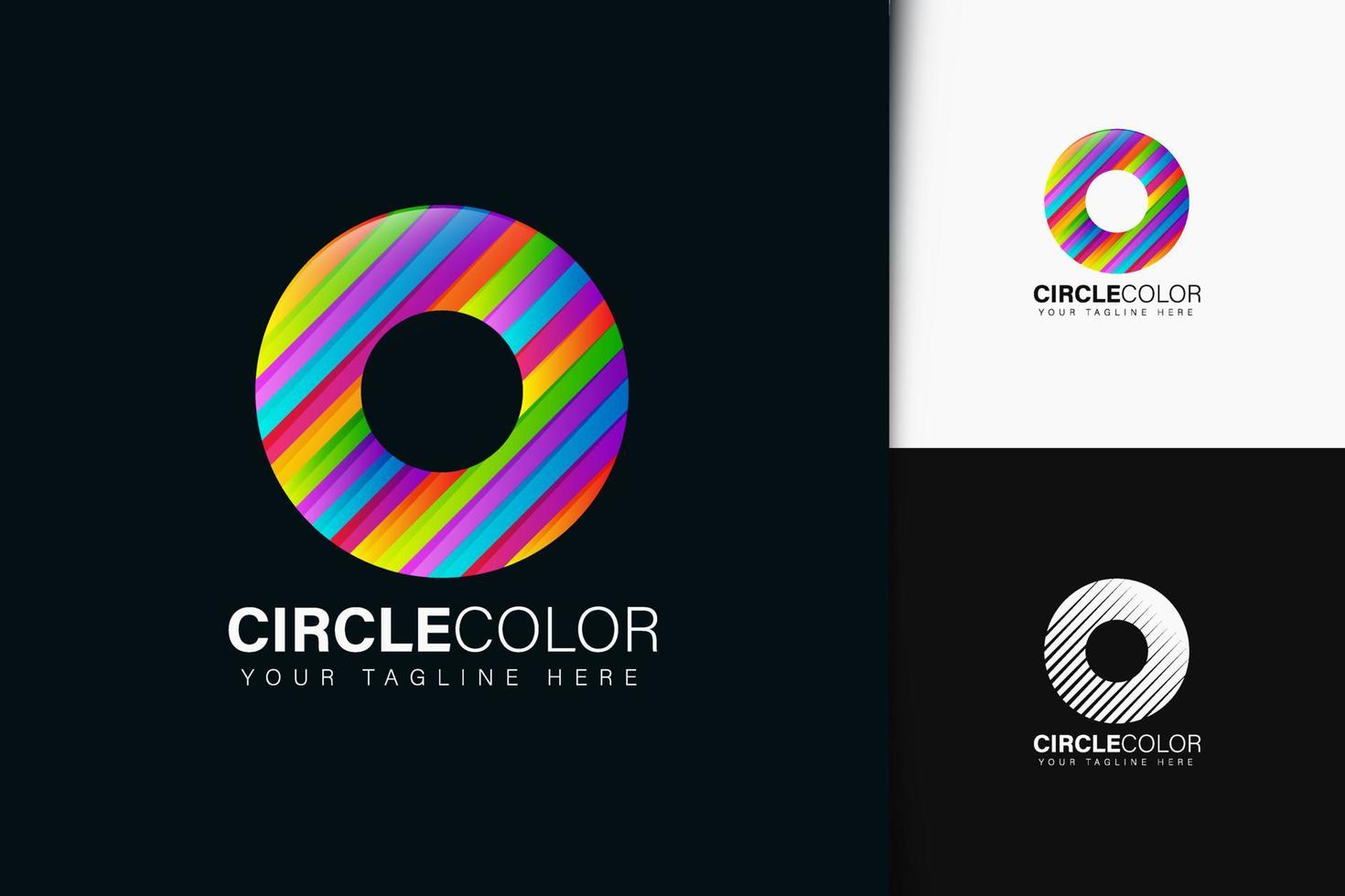 Circle color logo design with gradient vector
