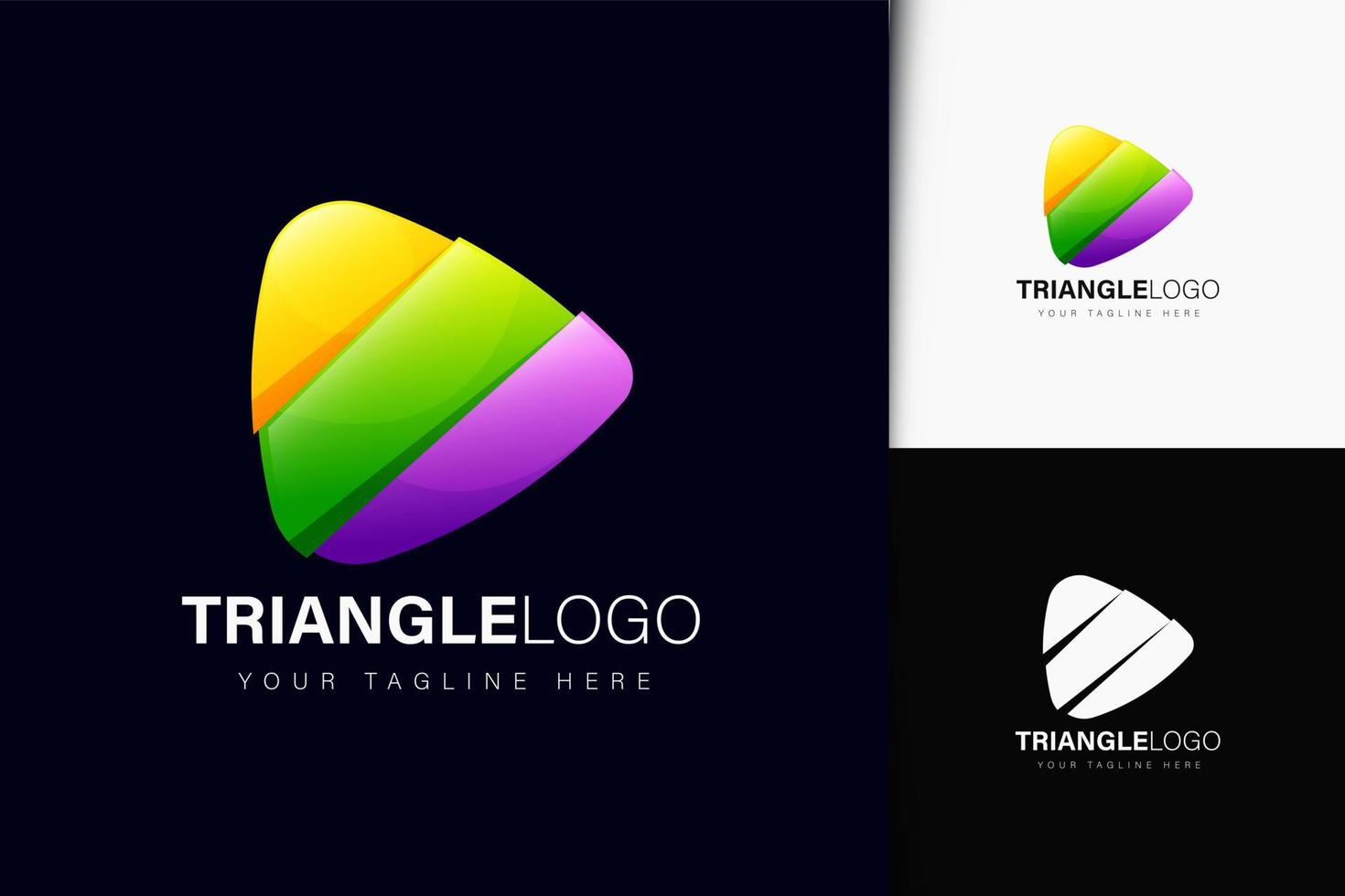 diseño de logotipo triangular con degradado vector