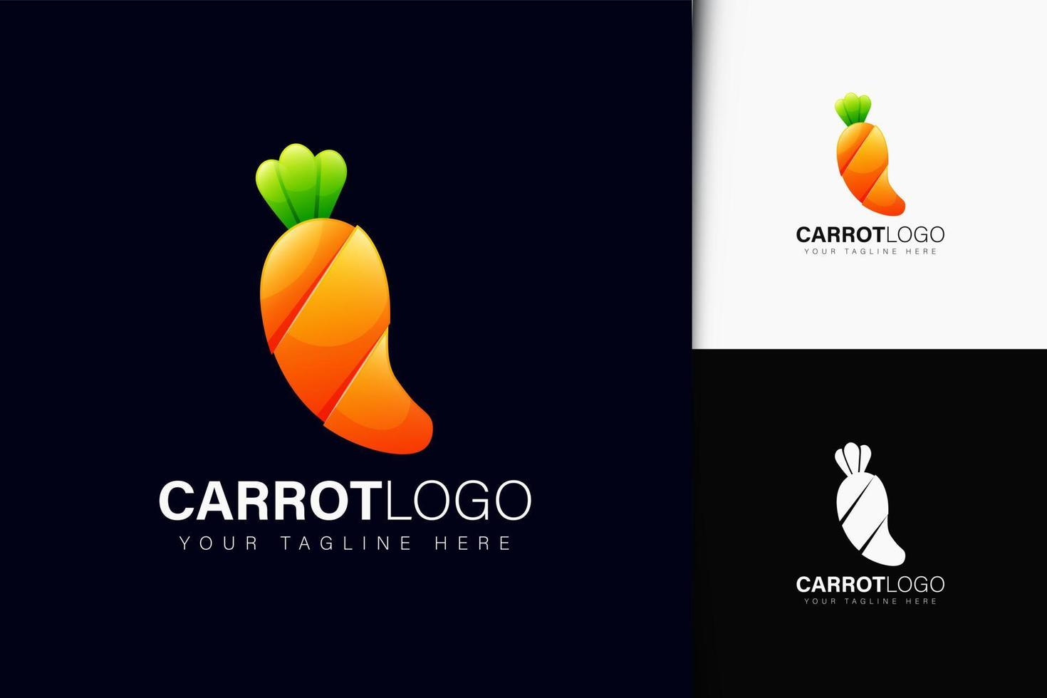 diseño de logotipo de zanahoria con degradado vector