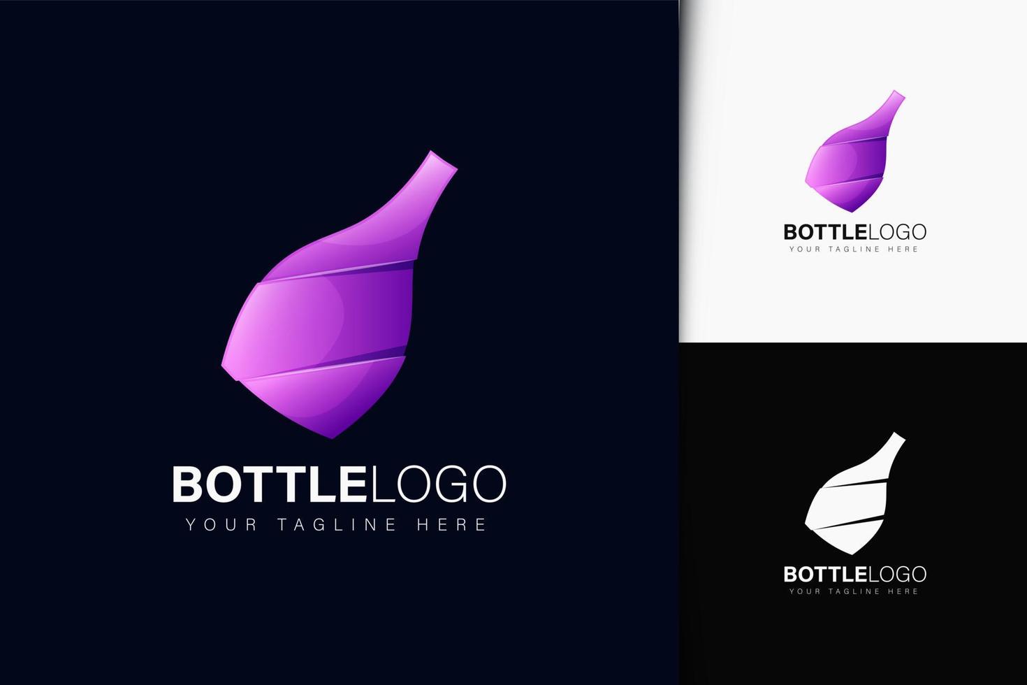 Bottle logo design with gradient vector