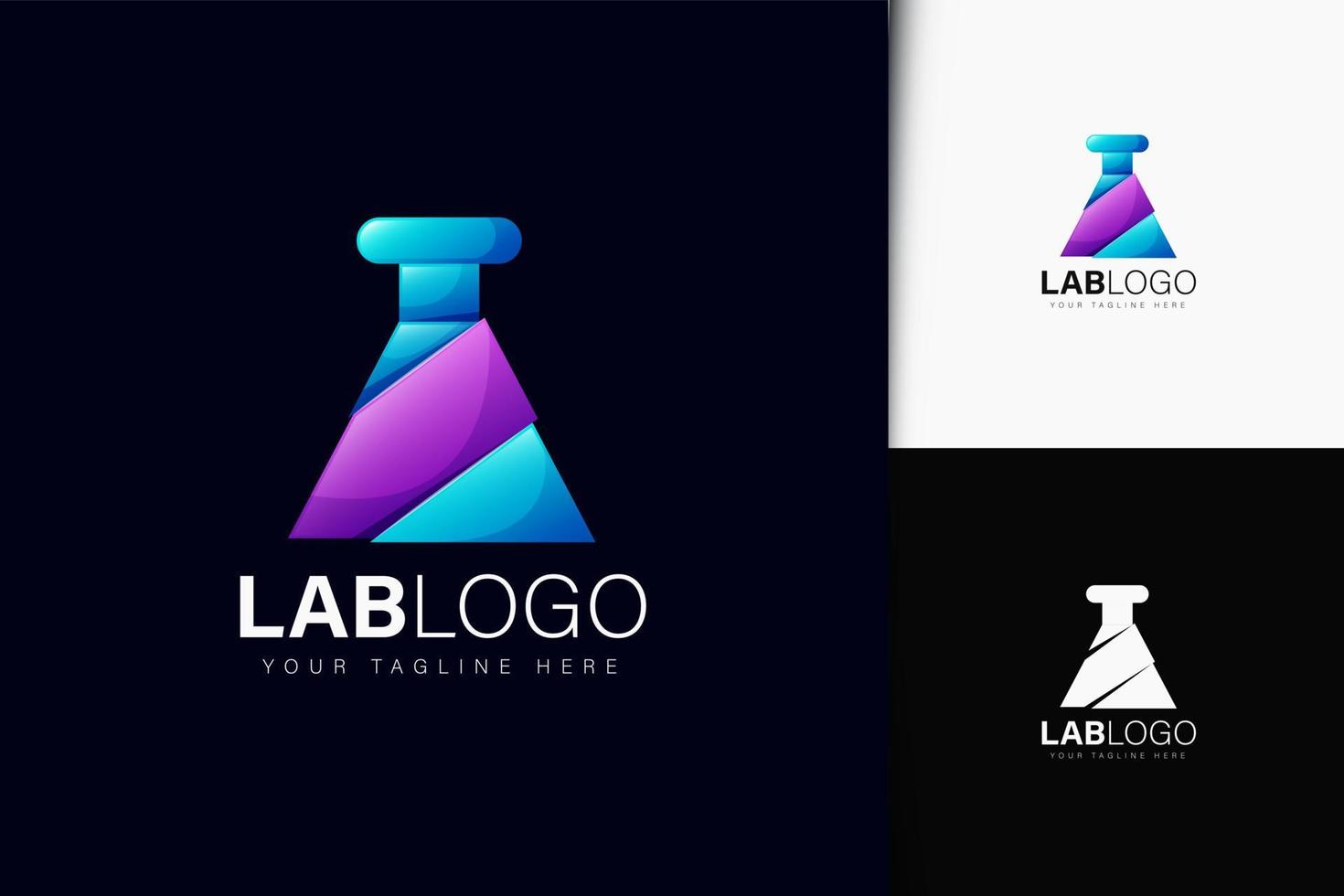 diseño de logotipo de laboratorio con degradado vector