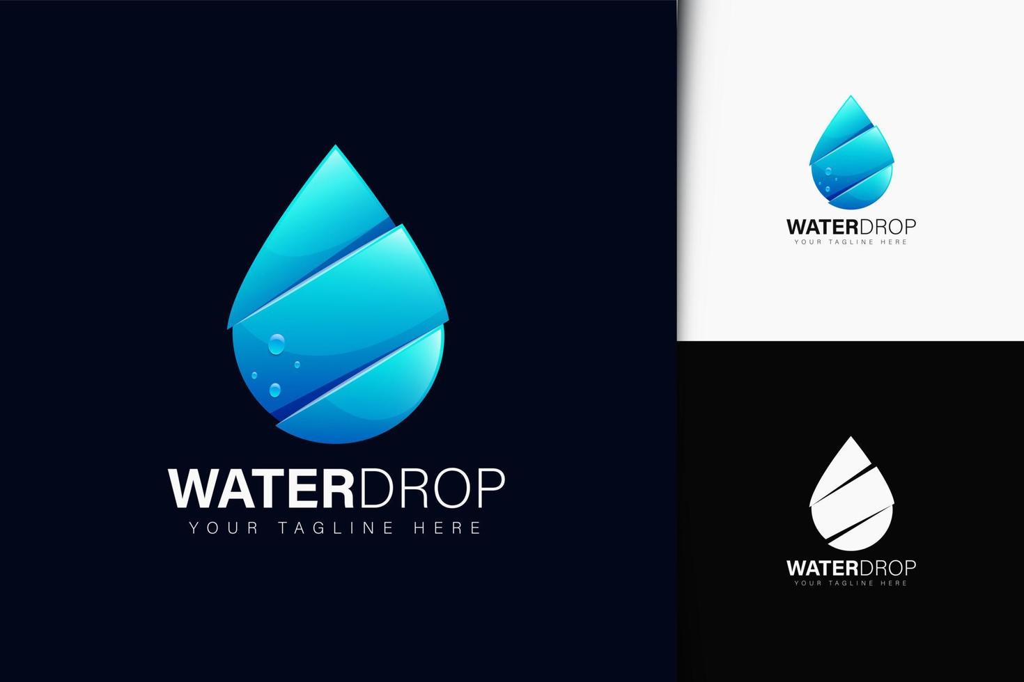 Water drop logo design with gradient vector