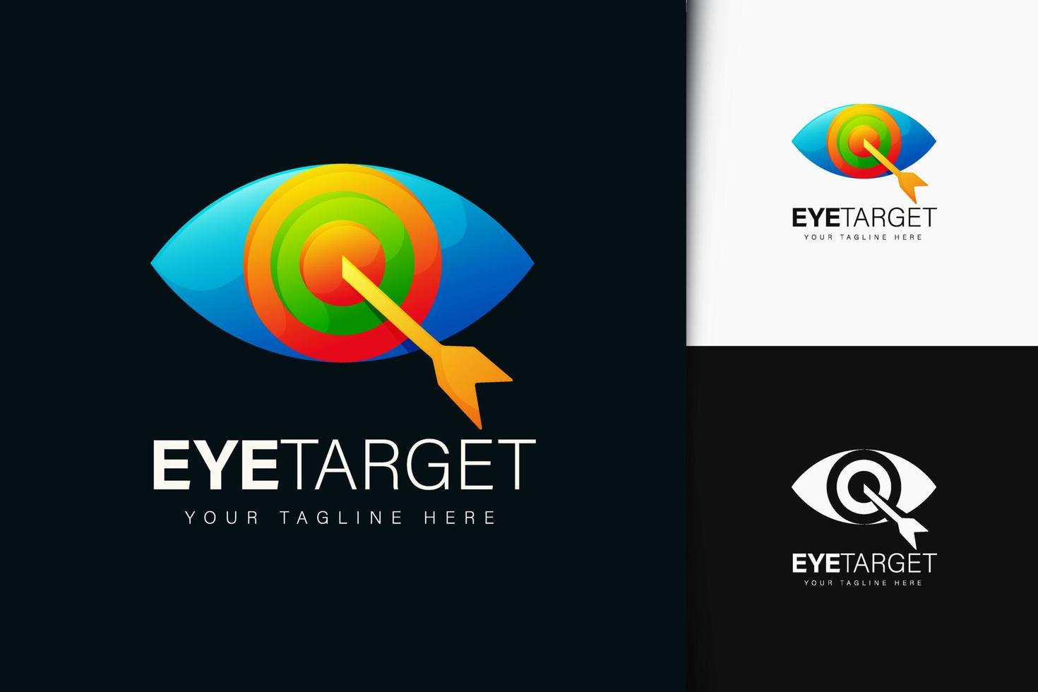 Eye target logo design with gradient vector