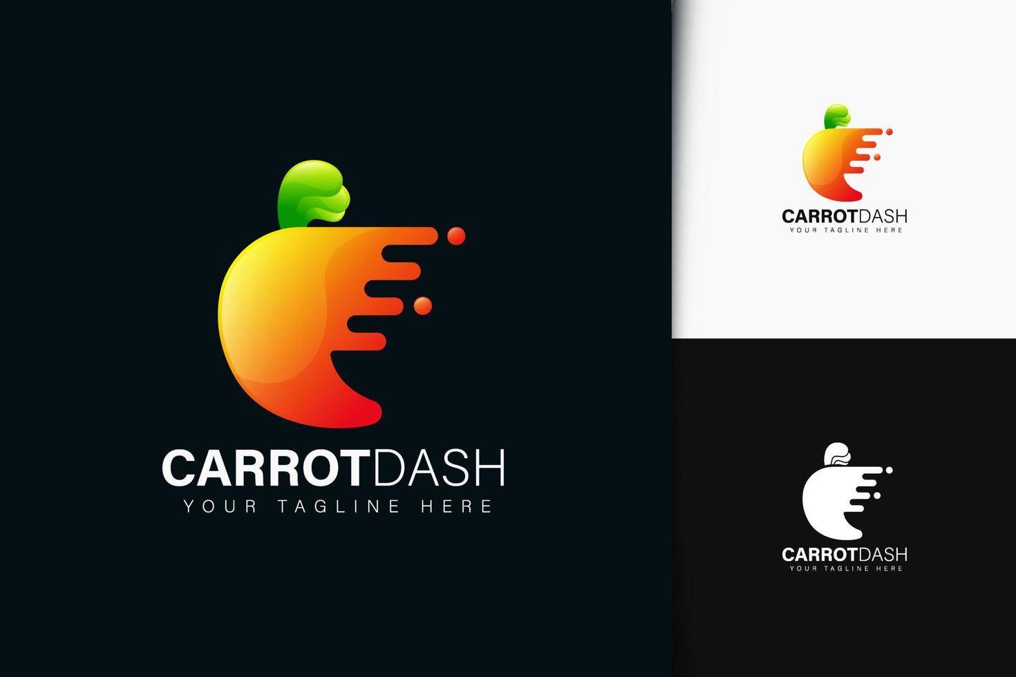 Carrot dash logo design with gradient vector