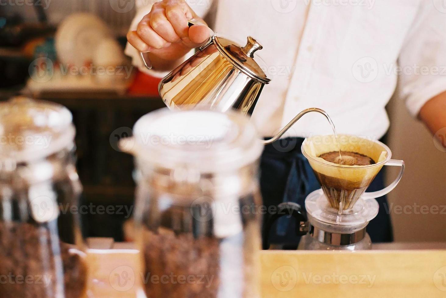 un lugar para hacer bebidas de té con desenfoque de movimiento foto