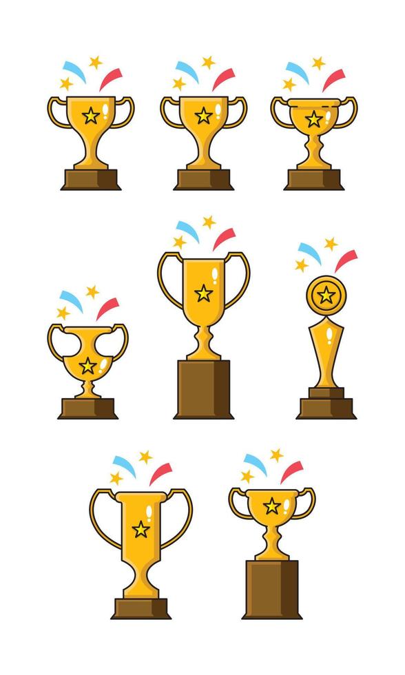 Set Trophy Champion Logo vector