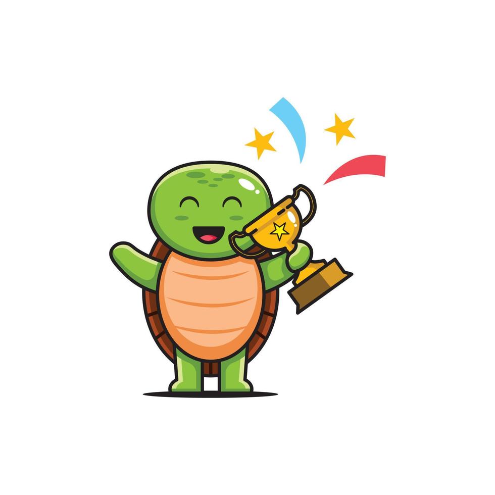 Winner Turtle Character Logo vector