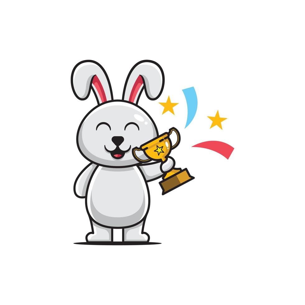 Winner Bunny Character Logo vector