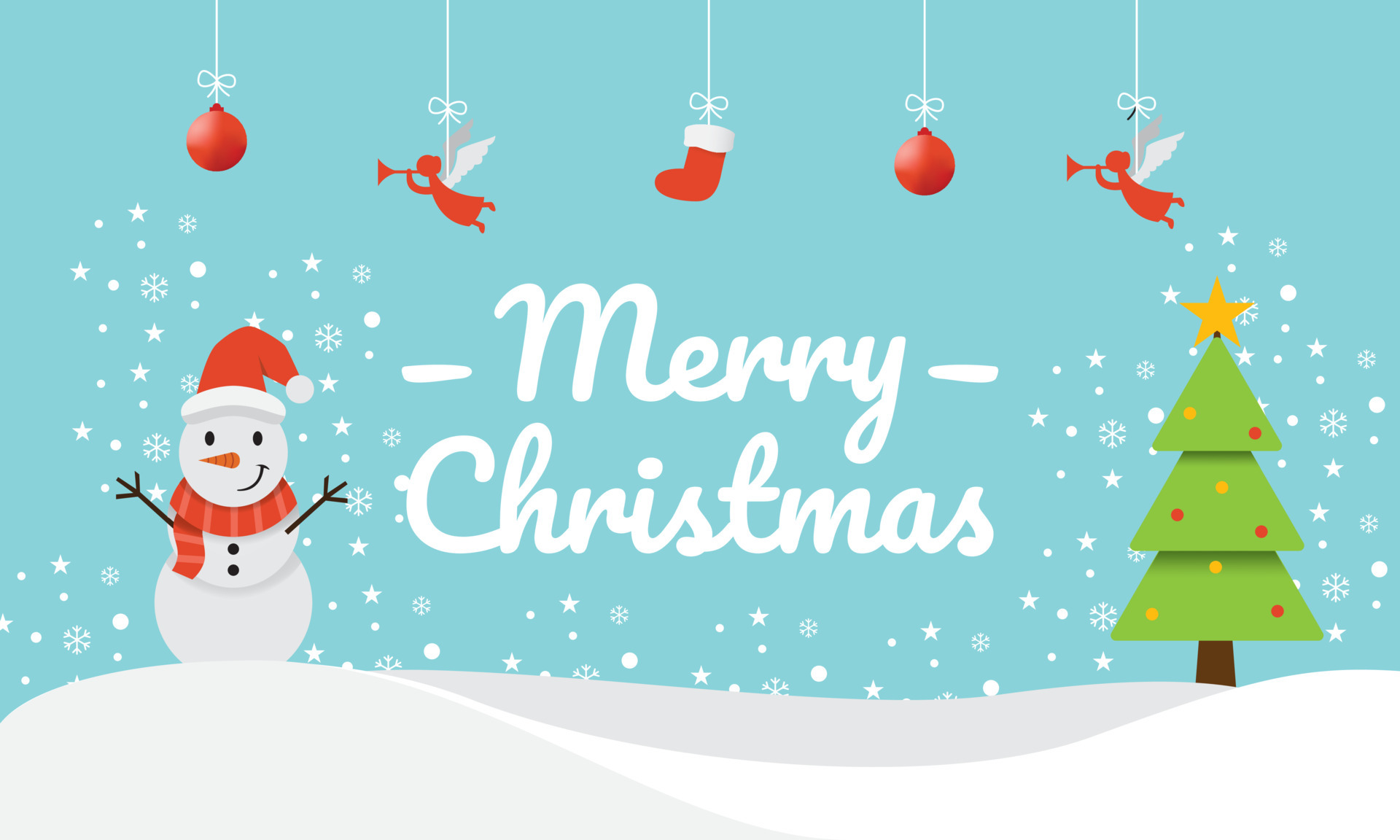 Happy Merry Christmas Background. Cute Merry Christmas Vector ...