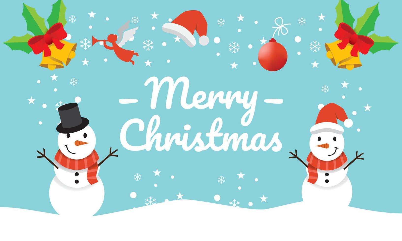 Happy Merry Christmas Background. Cute Merry Christmas Vector Design Illustration With Flat Style, Cute Christmas banner, greeting card Merry Christmas Day.