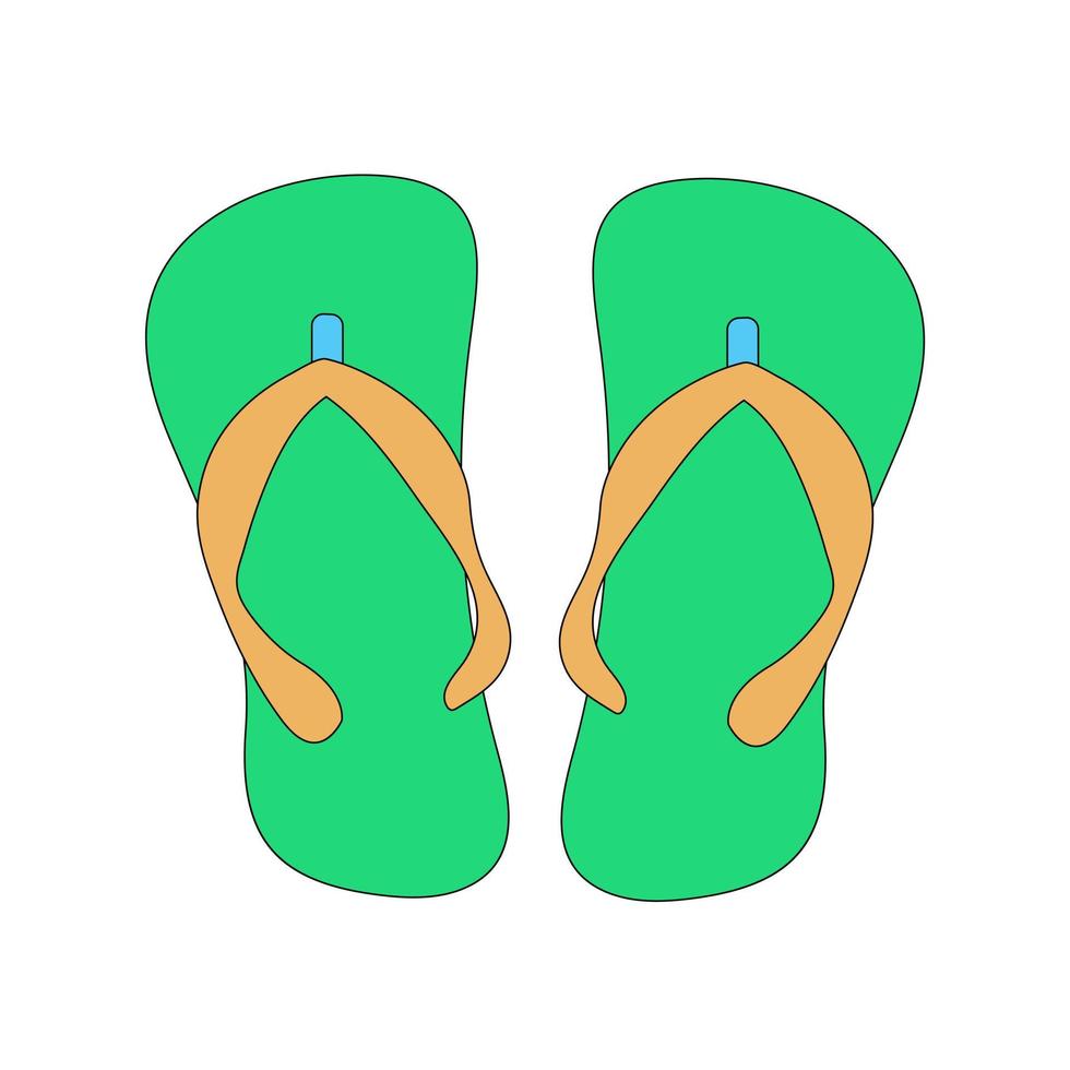 Flip-flops in doodle style. vector