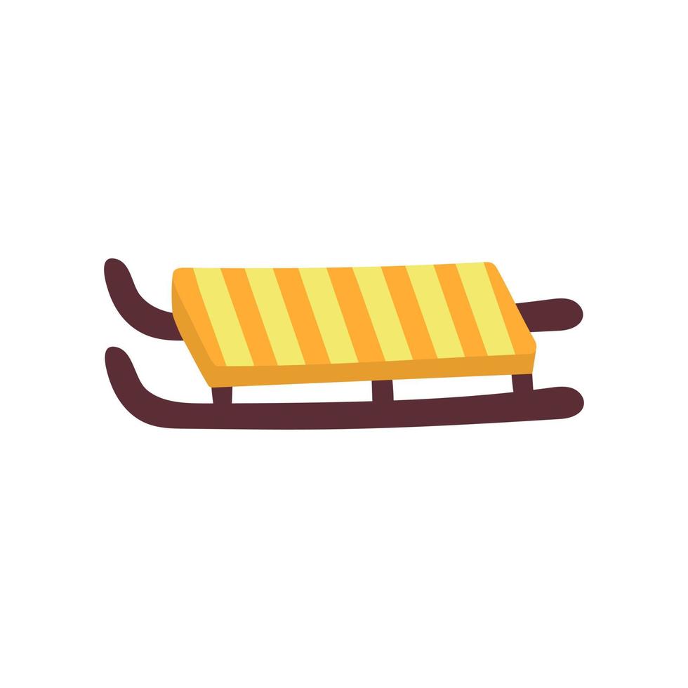 Classic wooden colored sled. vector
