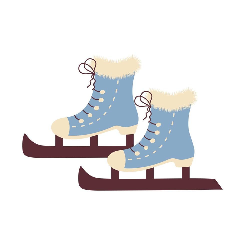 patines de hielo de figura de invierno. vector