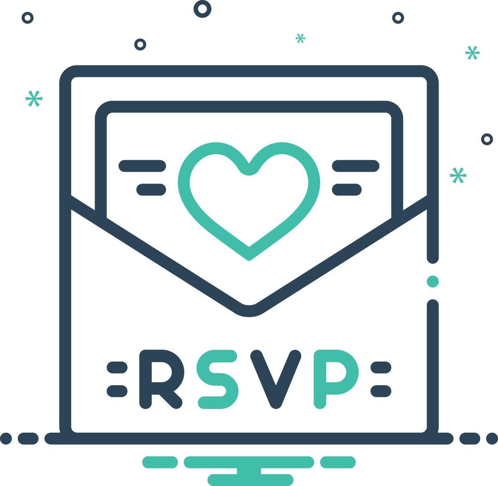 icono de mezcla para rsvp vector