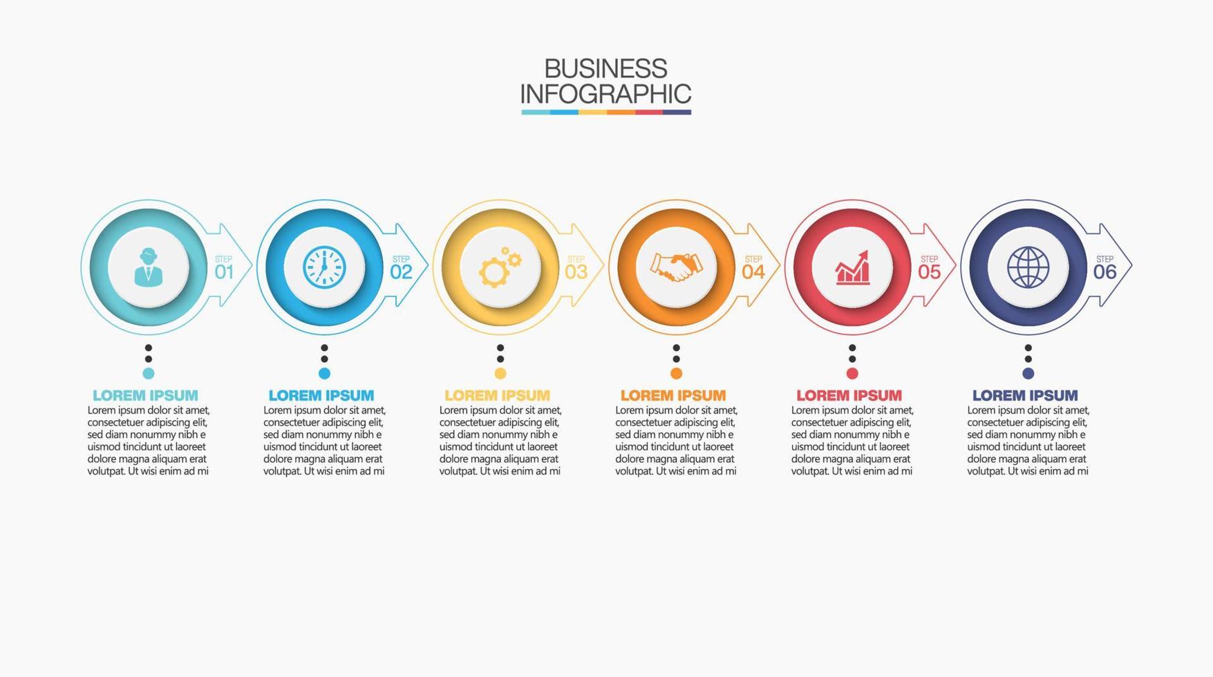 visualización de datos comerciales. iconos de infografía de línea de tiempo diseñados para plantilla de fondo abstracto elemento de hito diagrama moderno tecnología de proceso marketing digital presentación de datos vector de gráfico