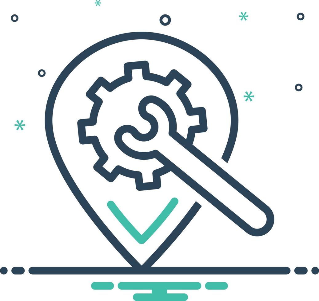 icono de mezcla para optimización de lugares vector