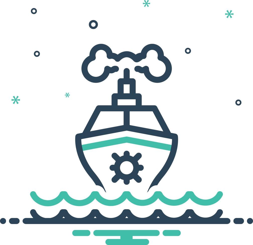 Vector mix icon for ship